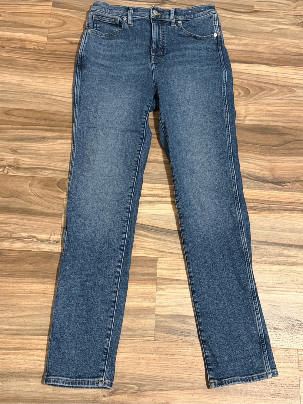 Madewell Women's Stovepipe Jeans High Rise Straight Fit Size 28 Medium Wash
